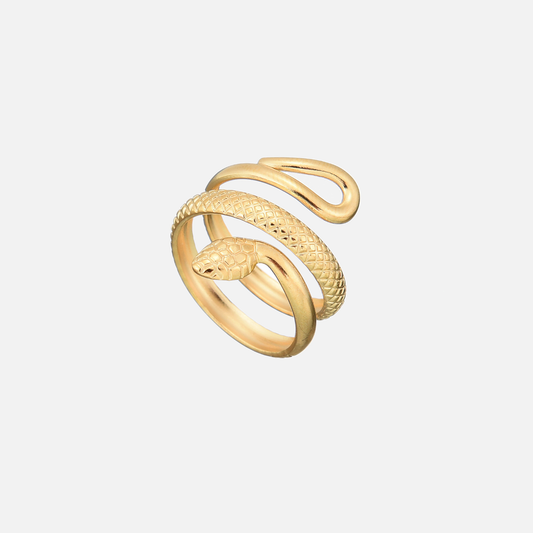 Detailed Snake Ring (Adjustable) by Arley London — view 2