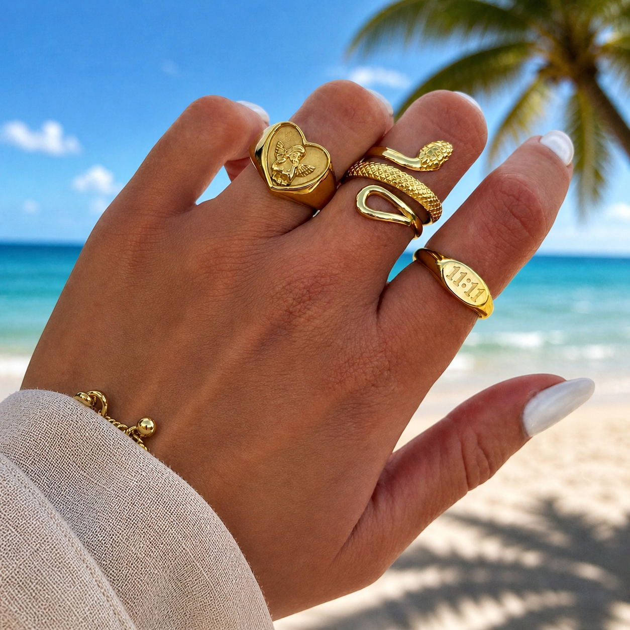 Heart Shaped Angel Ring by Arley London — view 3