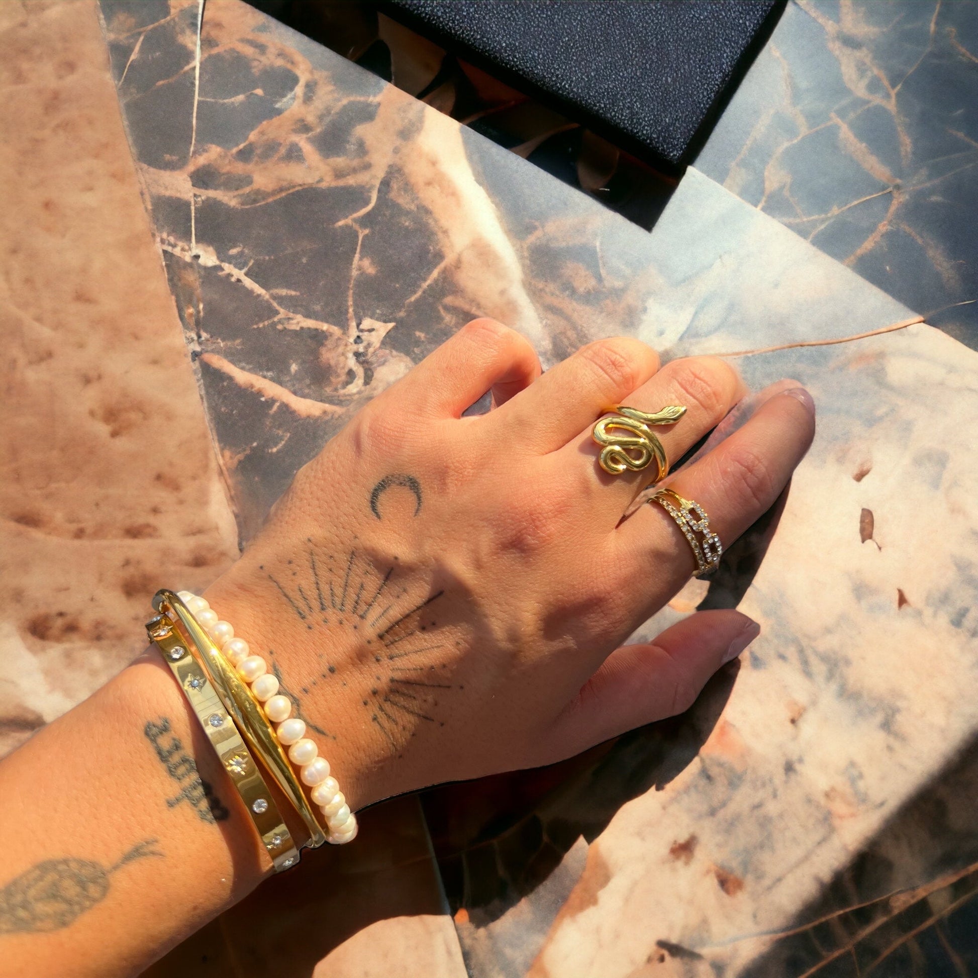 Snake Ring (Adjustable) by Arley London — view 3